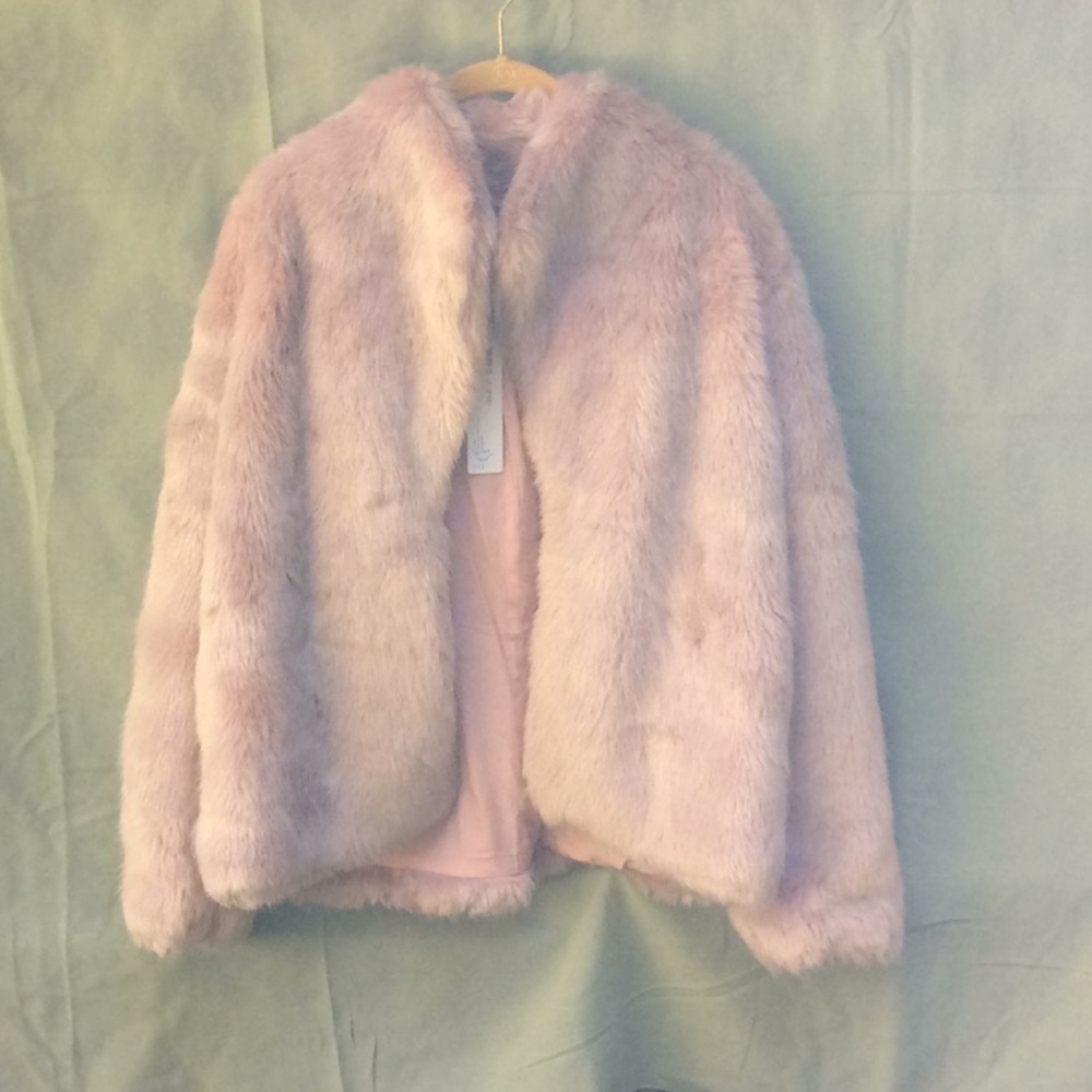 Pink faux fur Staple the Label jacket. Beautiful!